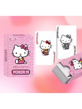 Hello Kitty Poker Playing Cards 54-Card Cute Anime Deck with Collector Box